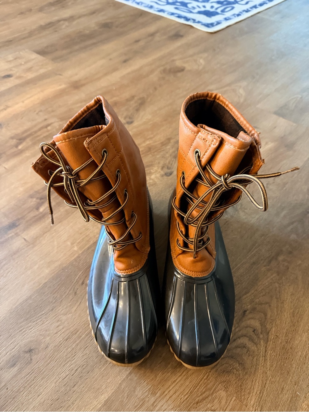 Women’s Lace-Up Rain & Winter Boots in Brown and Black